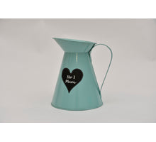 Melkkan zink pastelblauw ''No 1 Mum'' D14 H17,5cm