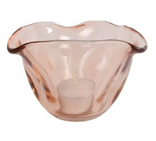 Organic tea light M pink glass 10x10x7cm