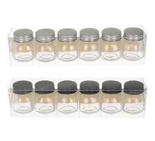 Storage Jar BOX/6pcs Black/Silver 5.4 x 24.2 x 5.5CM