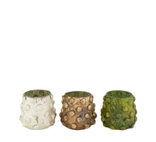 Tealight holder glass 7x9x9cm 3 Mixed