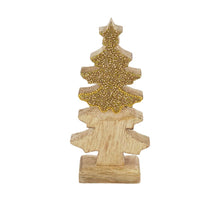 Tree mango wood 9x5x18cm Natural/Gold