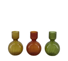 Vase glass 8x8x12.5cm 3 Green mix