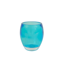 Tea light holder (heavy thick glass) H10 D7cm aqua