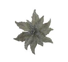 Clip poinsettia zilver - d30cm