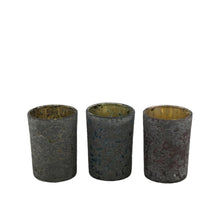 Tealight holder glass 6x6x8cm 3 Mixed