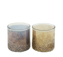 Tealight holder glass 10x10x10cm 2 Mixed