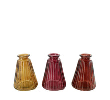 Vase glass 7.4x7.4x10cm 3 assorted Purple mix