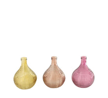 Vase glass 10x10x14.7cm 3 assorted Purple mix