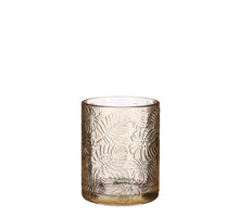 Tea light holder yellow - h12.5xd10cm