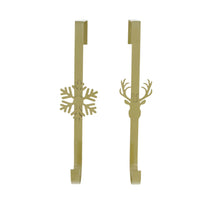 Wreath doorhanger metal 7.5x12x28cm 2 Mixed Gold