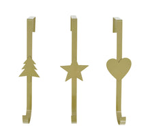 Wreath doorhanger metal 7.5x13x28cm 3 Mixed Gold