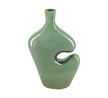 Vase ceramic 15.5x8.5x28.5cm Green