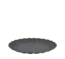 Tray round metal 38x38x3cm Black