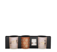 Tea light holder off-white brown set of 3 incl. tea light - h8xd7cm