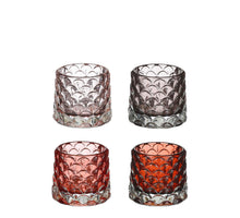 Tea light holder off-white gray pink brown 4 assorted - h7xd7cm