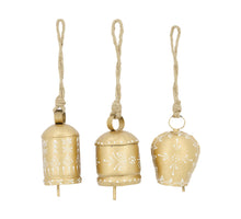Bell metal with hanger 6x6x9cm Mixed Gold