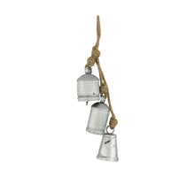 Bell metal with hanger 6x6x52cm Silver