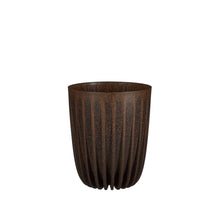 Lungo pot round d. brown FSC Mix - h22,5xd19cm