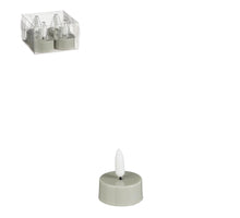 Green LED tea light, 4 pieces, battery operated - h4.6 x d3.8 cm