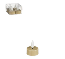 Tealight LED taupe 4 pieces battery operated - h4.6xd3.8cm