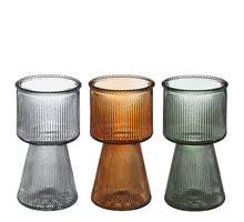 Vaas bruin grijs d.groen 3 assorti - h19xd10cm