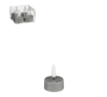 Tea light LED gray 4 pieces battery operated - h4.6xd3.8cm