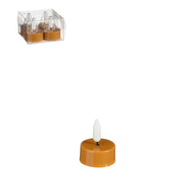 Tea light LED brown 4 pieces battery operated - h4.6xd3.8cm