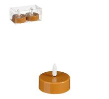 Tea light LED brown 2 pieces battery operated - h4.6xd5.8cm