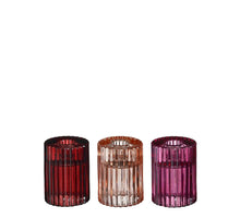 Tea light holder l.pink pink red 3 assorted - h8xd5.5cm
