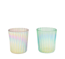 Tealight holder luster glass 5.5x5.5x6cm mixed