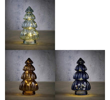 Tree blue gray brown 3 ass 10 LED - h28xd15cm - excl. battery with timer
