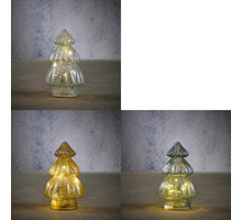 Tree yellow white green 3 ass 10 LED - h19.5xd12cm - excl. battery with timer