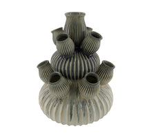 Vase ceramic 30x30x42cm White/Grey