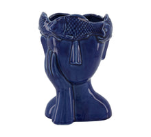 Vase face porcelain 16x15.8x23.3cm Blue