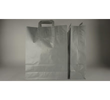 Draagtas zilver kraft 35+14x40cm a 50 stuks gedraaid handv.