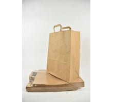 Draagtas bruin kraft 32+17x44cm pak a 50