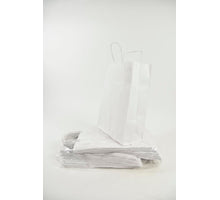 Draagtas Wit kraft 22+10x31cm a 50 stuks gedraaid handv.