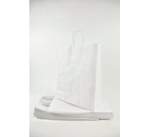 Draagtas Wit kraft 35+14x44cm a 50 stuks gedraaid handv.