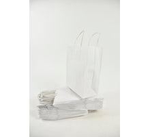 Draagtas Wit kraft 18+8x22cm a 50 stuks gedraaid handvat