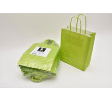 Draagtas Lime kraft 18+8x22cm a 50 stuks gedraaid handvat