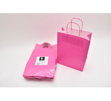 Draagtas Fuchsia kraft 23+12x30cm a 50 stuks gedraaid handv.