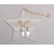 pb. 1 wooden star/hanging grey 15x15cm