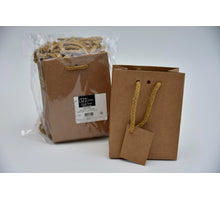 Pak a 20 tasje bruinkraft met koord 11,4+6,4x14,6cm