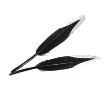 cb. 16 goose feathers black/silver 13-15 cm