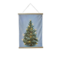 B.O. FLUWEEL DOEK KERSTBOOM 52X70CM MET 15LED WERKT OP 2xAA