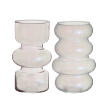 Twin glass vase Ø10 h.18 cm pearl assorted