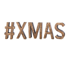 Erosion wood text #XMAS M 391x29x118cm - Natural