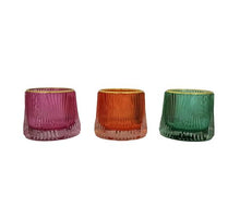 Tealight holder Glass Castro 3 assorti D8 H7cm