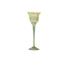 Tealight Holder Flor D9 H26cm Yellow