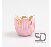 TULIP TEA LIGHT HOLDER CEMENT 8.5X6.5 CM ROSE
